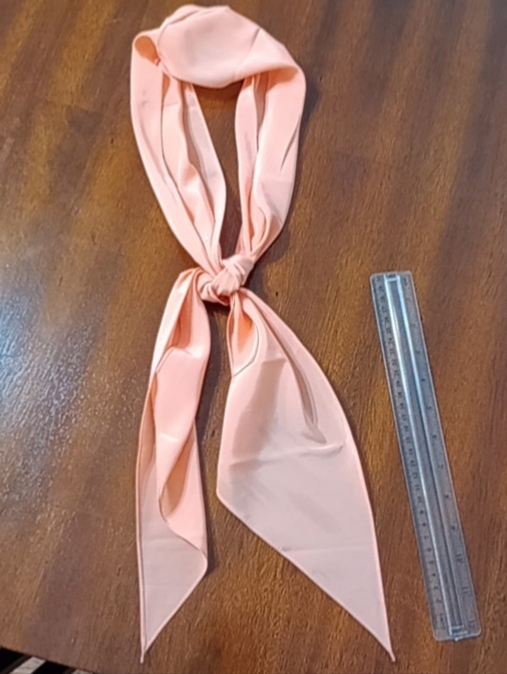 Peach Satin Hair Scarf Tie for Women